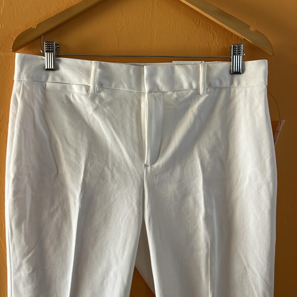 NWT CROWN & IVY WOMENS CARY STRETCHY SLACKS WHITE SIZE 10 - Picture 5 of 13